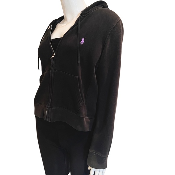 Ralph Lauren Sport Full Zip Hoodie - Black,  Large (BUT fits more like Sm/Med.) - Picture 4 of 9
